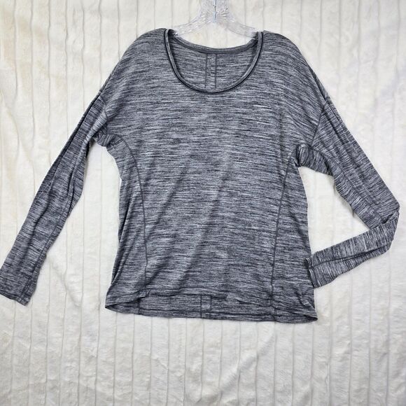 Lululemon Athletica Women's Gray Heathered Blend Long Sleeve shirt Size 12 - Picture 1 of 9